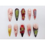 3D Jelly Orchids Fake Nails