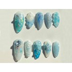 Blue Ocean Jellyfish Press On Nails