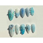 Blue Ocean Jellyfish Press On Nails