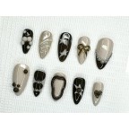 Black and White Pearls Press-on Nail