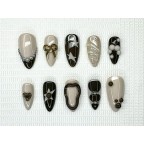 Black and White Pearls Press-on Nail