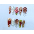 Colorful  Floral 3D Gel Nail Set