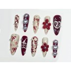 Valentine's Day Red and White Nail Set