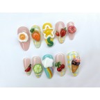 Fruit Eggs Ice Cream Press On Nails