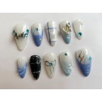 Y2K Butterfly Blue Press On Nails