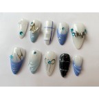 Y2K Butterfly Blue Press On Nails